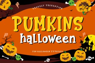 Pumkins Halloween: A Bold Display Font for Spooky Editorial Design